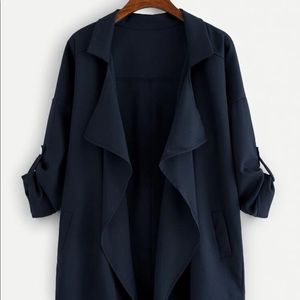 SHEIN drop shoulder open front coat
